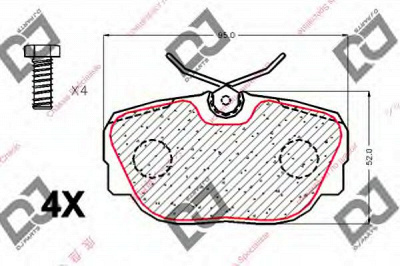 DJ PARTS bp1982 -  Комплект тормозных колодок, дисковый тормоз